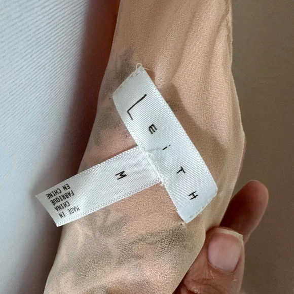 NWT Leith Coral and Pink Floral Midi Dress with Pleated Skirt M - Picture 10 of 15